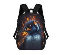 sinyumoney Penguin on Fire Wildlife Art Rucksack Lightweight Airport College Students Back Pack- Perfect for Travel, Work And Daily Use 17inch