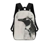 sinyumoney Penguin Painting Backpacks Kids School Backpack School Bag 3D Printed School Bag for Boys Elementary And Middle School Students 17inch