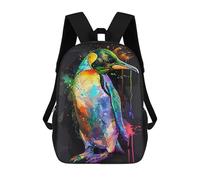 sinyumoney Penguin Popart Painting School Bags High Secondary School Bags Casual Backpack for Camping Outdoor Adventures And Daily Travel 17inch