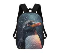 sinyumoney Penguin Rain School Backpack for Girls Backpack Water Repellent Casual Daypack Lightweight Rucksack Boy Girl School Backpack 17inch