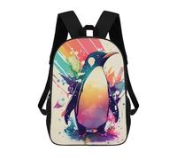sinyumoney Penguin Rainbow Daypack Casual Backpacks School Bag For Girls Boys High College Teenagers Rucksack Men Women Travel Laptop Rucksack College Bookbag 17inch