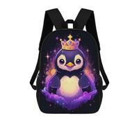 sinyumoney Penguin Space King School Backpack Daypacks Business Backpack Water Resistant Bookbag for Men/Women 17inch