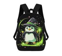sinyumoney Penguin Spell Caster Backpack 3D Printed Children's School Backpack for Kids High Capacity Travel Rucksacks Book Bags Kids School Bag Back Pack 17inch