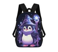 sinyumoney Penguin Star Wizard Children's Backpacks 17inch School Backpack 3D Printed Bag Bookbag for Kids Travel Rucksacks Boy Girl Book Bags Kids School Bag