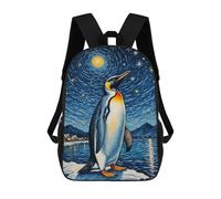 sinyumoney Penguin Under Starry Sky Backpack 3D Printed Kids School Backpack High Capacity Travel Backpacks Book Bags Kids Backpack 17inch