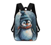 sinyumoney Penguin Watercolor Backpack School Bag Backpack For Girls Boys Backpacks Large Capacity Kids Backpack Lightweight School Bags For Kids Students 17inch