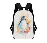 sinyumoney Penguin Watercolor Backpack School Bag Water Resistant Computer Rucksack for Campus Outdoor Travel Sports 17inch