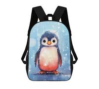 sinyumoney Penguin Watercolors Backpacks Kids School Backpack School Bag 3D Printed School Bag for Boys Elementary And Middle School Students 17inch