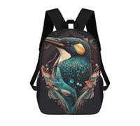 sinyumoney Penguin Winsome Backpacks Kids Student Schoolbag 3D Printed Backpacks Elementary And Middle School Students Backpacks for Boys Girls 17inch