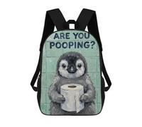 sinyumoney Penguin with Toilet Paper Painting School Backpack Water Resistant School Bag Business Backpack for Girls Boys Teenage 17inch