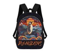 sinyumoney Penguins School Backpack School Bags for Girls Boys Backpack with Pocket Fashion School Bag Kids Backpack 17inch