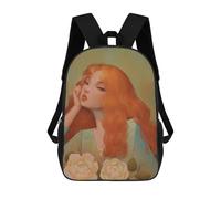 sinyumoney Peony Children's Backpacks School Backpack 3D Printed Backpack for Kids Travel Rucksacks Book Bags Kids School Bag 17inch