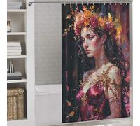 sinyumoney Persephone Autumns Final Whisper Shower Curtains Set with 12 Hooks Daily Household Stylish Washable Anti-Mould Proof Resistant for Kids Women Men 53.54x70.87Inch（136x180cm）