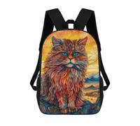 sinyumoney Persian Cat 2 Backpack School High Secondary School Bags Casual Backpack for Camping Outdoor Adventures And Daily Travel 17inch