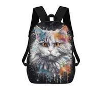 sinyumoney Persian Cat Painting Rucksack Daypacks Business Backpack Water Resistant Bookbag for Men/Women 17inch