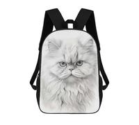 sinyumoney Persian Cat Pencil Drawing 17 Inch Backpack School Bag Rucksack for Girls Boys Large Capacity Kids Back Pack Lightweight School Bags for Children Students
