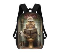 sinyumoney Persian Cat Reading Book Backpack School Daypacks Business Backpack Water Resistant Bookbag for Boys/Girls/Teenagers 17inch
