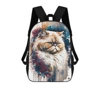 sinyumoney Persian Cat Watercolor School Backpack Daypacks Business Backpack Water Resistant Bookbag for Men/Women 17inch