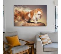 sinyumoney Persian Cats Art Work for Home Walls for Rustic Bath Decor Canvas Art 20x30inch(50x75cm)