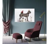 sinyumoney Pet Diversity Display Wall Canvas for Living Room for Living Room Bedroom Kitchen Hallway Stairs Artwork 24x36inch(60x90cm)