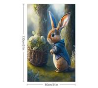 sinyumoney Peter Rabbit's Adventure in The Forest Basics Towel Set Lightweight Soft Absorbent Beach Towel for Travel Camping Beach 130cm*80cm
