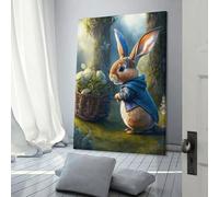 sinyumoney Peter Rabbit's Adventure in The Forest Canvas Wall Art Bedroom Home Office Kitchen Gallery Corridor Bathroom Wall Decor Ready To Hang Living Room Canvas 08x12inch(20x30cm)