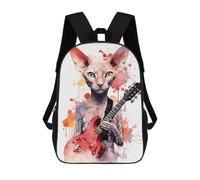sinyumoney Peterbald Cat Playing Backpack School Bag Rucksack for Girls Boys Backpacks Large Capacity Kids Back Pack Lightweight School Bags for Children Students 17inch