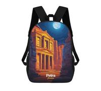 sinyumoney Petra, Jordan Night View Children's Backpacks School Backpack 3D Printed Backpack for Kids Travel Rucksacks Book Bags Kids School Bag 17inch