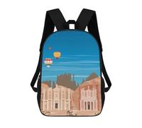 sinyumoney Petra Travel Print Backpack School Bag Backpack For Girls Boys Backpacks Large Capacity Kids Backpack Lightweight School Bags For Kids Students 17inch
