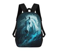 sinyumoney Phantom Steed Kids Backpack, Kids School Bag 3D Printed School Backpacks for Boys And Teenager School Students 17inch