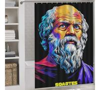 sinyumoney Philosopher's Vibrant Portrait Shower Curtains Mould Proof 100% Polyester Fabric Washable Bathroom Decor Curtains for Shower Bath Curtain Wet Room 64.17x70.87Inch（163x180cm）