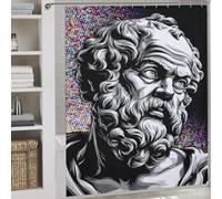 sinyumoney Philosopher's Wisdom Timeless Insights -3 Shower Curtains Mould Proof 100% Polyester Fabric Washable Bathroom Decor Curtains for Shower Bath Curtain Wet Room 69.69x70.87Inch（177x180cm）