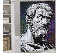 sinyumoney Philosopher's Wisdom Timeless Insights Shower Curtains Mould Proof 100% Polyester Fabric Washable Bathroom Decor Curtains for Shower Bath Curtain Wet Room 64.17x70.87Inch（163x180cm）