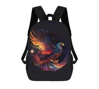 sinyumoney Phoenix 2 Backpacks Kids School Backpack School Bag 3D Printed School Bag for Boys Elementary And Middle School Students 17inch