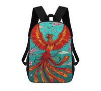 sinyumoney Phoenix And Cherry Blossoms Stained Glass School Backpack School Bags for Girls Boys Backpack with Pocket Fashion School Bag Kids Backpack 17inch