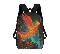 sinyumoney Phoenix Fire Animal Backpacks Kids Student Schoolbag,3D Printed Backpacks,Elementary And Middle School Students Backpacks for Boys Girls 17inch