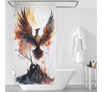 sinyumoney Phoenix from The Ashes Bath Shower Curtains Mildew with Hooks Waterproof Fabric Bathroom Curtains Modern Art for Toile Bathroom Dorm 35.43x70.87Inch（90x180cm）