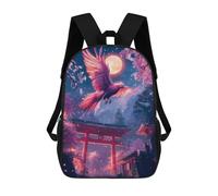 sinyumoney Phoenix in Cherry Blossom Night Kids Backpacks Children Bag,Anime Bag,Large Capacity Kids Backpack, 3D Printed Children's,Student Schoolbag,Kids Boys Girls School Bag 17inch