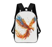 sinyumoney Phoenix Minimalist Backpacks Kids School Backpack School Bag 3D Printed Fashion School Bags for Boys Elementary And Middle School Students 17inch