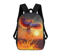 sinyumoney Phoenix Mythology Fire Art Backpack with Pocket 3D Printed Backpacks, Travel Rucksacks Book Bags Kids School Bag 17inch