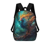 sinyumoney Phoenix Rise Artistic Firebird -1 3D Printed Children's School Backpack for Kids High Capacity Travel Rucksacks Book Bags Kids School Bag Back Pack 17inch