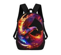 sinyumoney Phoenix Rise Artwork School Bag 3D Printed Children's School Backpack Casual Fashion Travel Backpacks for Kids School Students 17inch