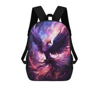 sinyumoney Phoenix Rise Mythical Artwork -3 3D Printed Children's School Backpack for Kids High Capacity Travel Rucksacks Book Bags Kids School Bag Back Pack 17inch