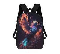 sinyumoney Phoenix Rise Mythical Artwork School Bag Backpack Teen Schoolbag 3D Printing Adjustable Schoolbag Fashion Pocket Bag for Kids Boys Girls Students And Teenagers Fans 17inch
