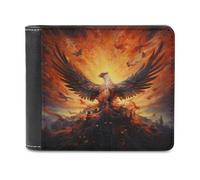 sinyumoney Phoenix Rising A Mythical Ascension 3D Print Wallet Credit Card Cash Id Holder Slots Note Section Leather Wallet Craftsmanship Gifts 11.7cm*9.5cm