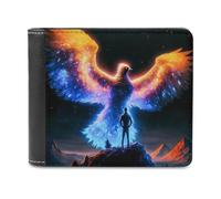 sinyumoney Phoenix Rising A Vision of Transformation 3D Print PU Leather Men's Wallet Bills Credit Cards Leather Compartments Fashion Slim Leather Wallet 11.7cm*9.5cm