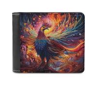sinyumoney Phoenix Rising Artistic Firebird -2 3D Print Clutch Purse Credit Cards Coins Slots Note Section Fashion Slim Purse Craftsmanship Gifts 11.7cm*9.5cm