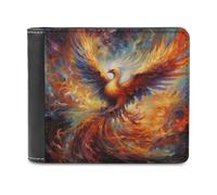 sinyumoney Phoenix Rising Artistic Firebird -7 3D Print Clutch Purse Use Holds Bills RFID Blocking Stylish Banknote Compartments Men's Wallets Youth Guys 11.7cm*9.5cm