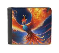 sinyumoney Phoenix Rising Artwork 3D Print Clutch Purse Card Slots Coin Slots Note Section Stylish Durable Leather Wallet Youth Guys 11.7cm*9.5cm