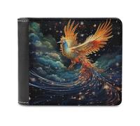 sinyumoney Phoenix Rising Celestial Artwork -2 3D Print PU Leather Wallet Credit Card Slots RFID Blocking Stylish Banknote Compartments Wallets Gifts 11.7cm*9.5cm